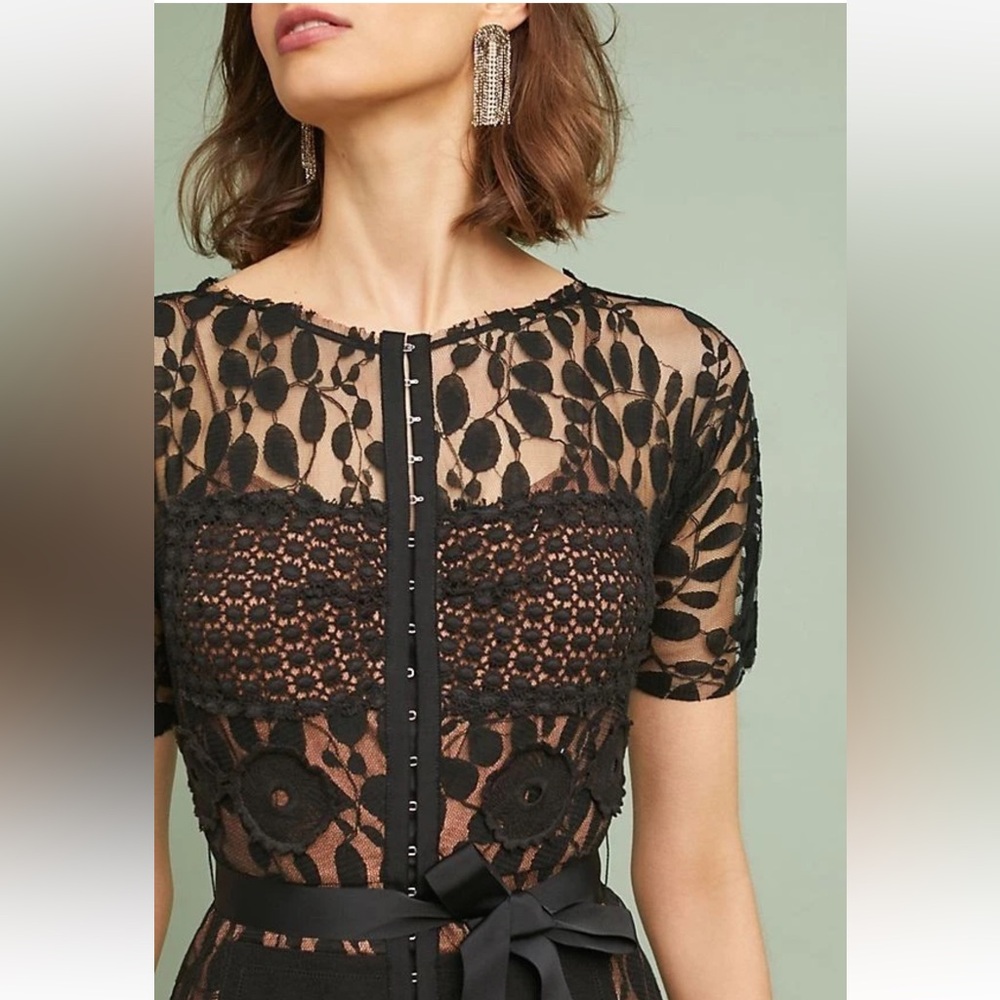 Beguile Byron Lars for Anthropologie Black Lace Carissima Sheath Dress - Picture 13 of 16
